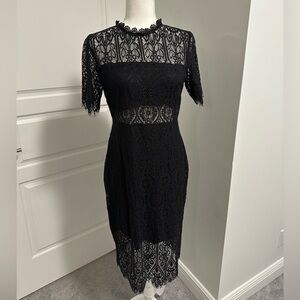 Francesca’s | Black Midi Lace Dress